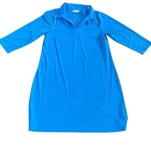 Buckhead Betties blue dress size, large polyester, super comfy, and cute.